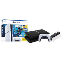 PS5 Slim Disc Edition Fortnite bundel +Covers Zwart + Extra Controller Wit + Oplaadstation