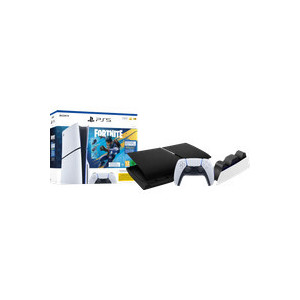 PS5 Slim Disc Edition Fortnite bundel +Covers Zwart + Extra Controller Wit + Oplaadstation