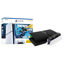 PlayStation 5 Slim Disc Edition Fortnite bundel + Covers Zwart + Oplaadstation
