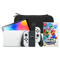Nintendo Switch OLED Wit + Super Mario Bros. Wonder + BlueBuilt Beschermhoes