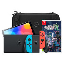 Nintendo Switch OLED Blauw/Rood + Pokémon Legends: Z-A + BlueBuilt Beschermhoes