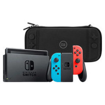 Nintendo Switch Rood/Blauw + BlueBuilt Beschermhoes