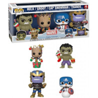 Marvel Holidays Funko Pop Vinyl 4-Pack: Hulk, Groot, Cap Snowman & Thanos