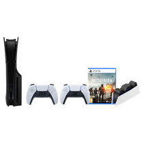 PS5 Slim Disc Edition + Battlefield 6 + Covers Zwart + Extra Controller Wit + Oplaadstation