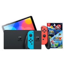 Nintendo Switch OLED Blauw/Rood + Super Mario Galaxy 1+2
