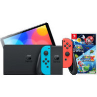 Nintendo Switch OLED Blauw/Rood + Super Mario Galaxy 1+2