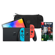 Nintendo Switch OLED Blauw/Rood + EA Sports FC 26 + BlueBuilt Beschermhoes