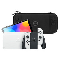 Nintendo Switch OLED Wit + BlueBuilt Beschermhoes