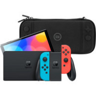 Nintendo Switch OLED Blauw/Rood + BlueBuilt Beschermhoes