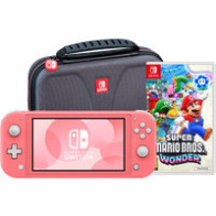 Nintendo Switch Lite Koraal + Super Mario Bros. Wonder + Beschermhoes