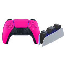 Sony PlayStation 5 DualSense Draadloze Controller Nova Pink + BlueBuilt oplaadstation
