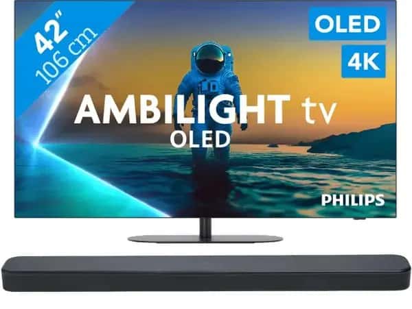 Philips Ambilight 42'' OLED810 4K (2025) + JBL Bar 300 M2 Zwart