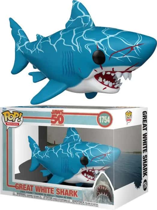 Jaws (50th Anniversary) Funko Pop Vinyl: Great White Shark (Retro)(Super Sized)