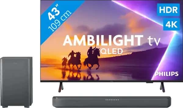 Philips Ambilight 43'' PUS8500 QLED 4K (2025) + Philips TAB5309