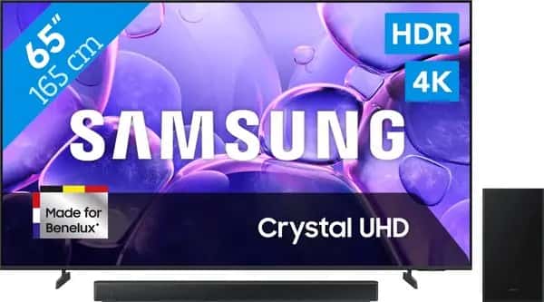 Samsung 65" Crystal UHD U8070F (2025) + Samsung HW-B66CF Zwart