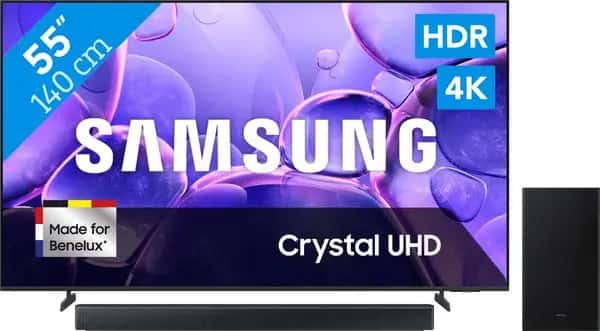 Samsung 55" Crystal UHD U8070F (2025) + Samsung HW-B66CF Zwart