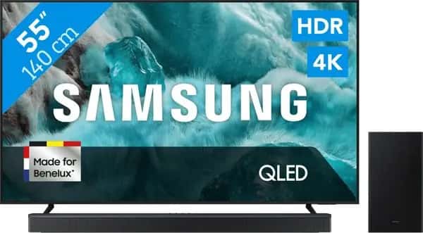Samsung 55" QLED 4K Q7F4 (2025) + Samsung HW-B750F Zwart