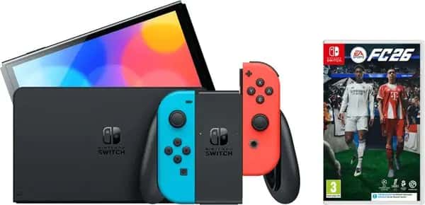 Nintendo Switch OLED Blauw/Rood + EA Sports FC 26