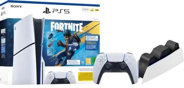PlayStation 5 Slim Disc Edition Fortnite bundel + Extra Controller Wit