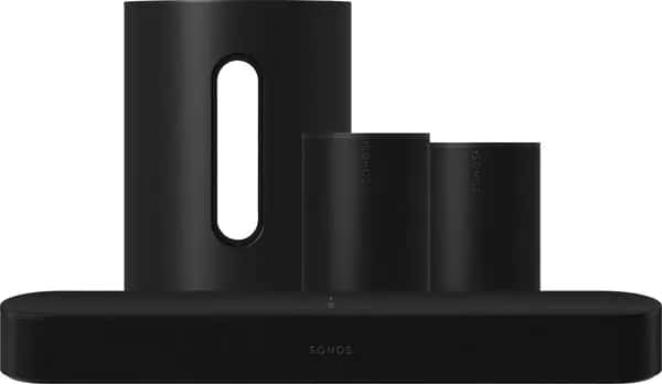 Sonos Beam Gen 2 Zwart + 2x Era 100 Zwart + Sub Mini Zwart