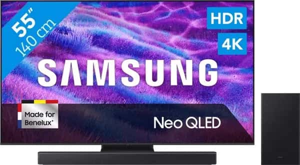 Samsung 75" Neo QLED QN82F 4K (2025) + Samsung HW-B750F Zwart