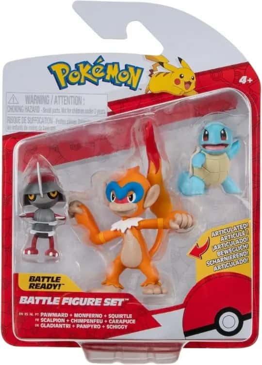 Pokemon Battle Figure Pack - Pawniard, Monferno & Squirtle