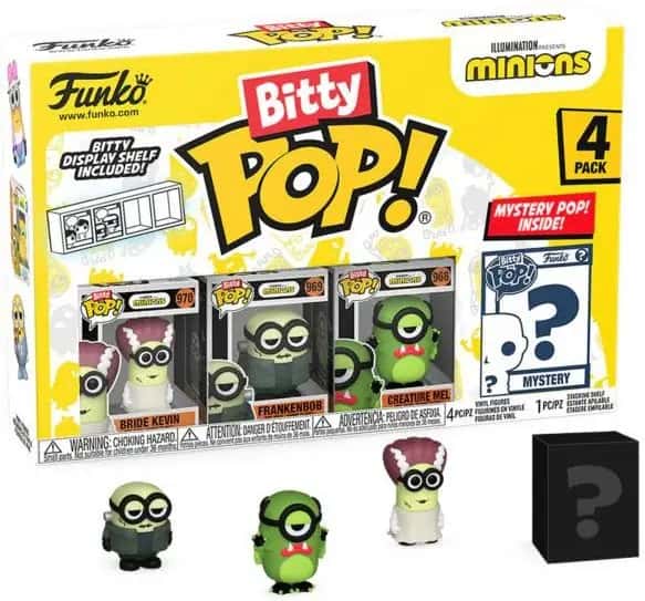 Minions Funko Bitty Pop! 4-Pack: Bride Kevin / Frankenbob / Creature Mel