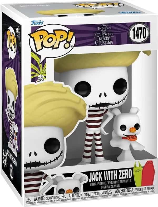 Disney Nightmare Before Christmas Funko Pop Vinyl: Jack with Zero