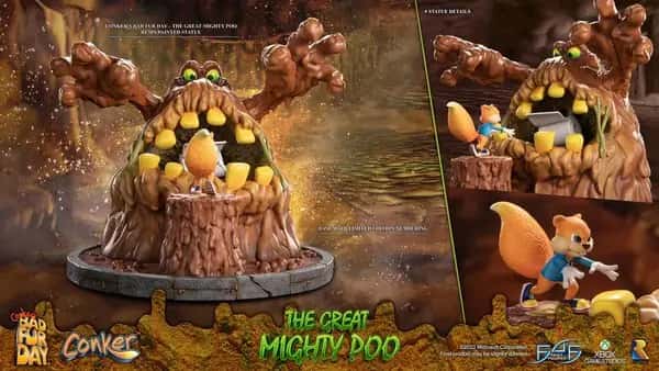 Conker's Bad Fur Day PVC Statue - The Great Mighty Poo with Conker