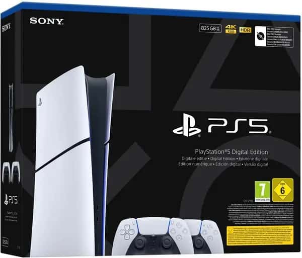 PlayStation 5 Digital Edition 825 GB + 2 Dualsense Wireless Controllers (SLIM VERSION)
