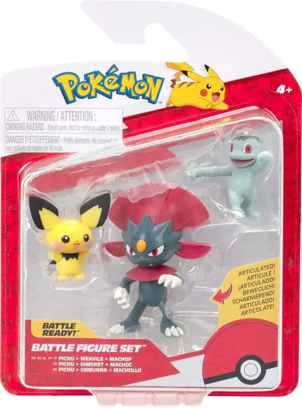 Pokemon Battle Figure Pack - Pichu, Weavile & Machop