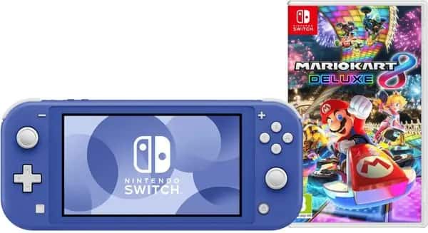 Nintendo Switch Lite Blauw + Mario Kart 8 Deluxe Switch