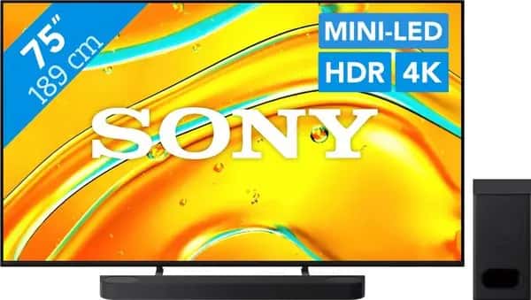 Sony Bravia 5 75" XR Mini-led (2025) + Sony Bravia Theatre Bar 6 Zwart