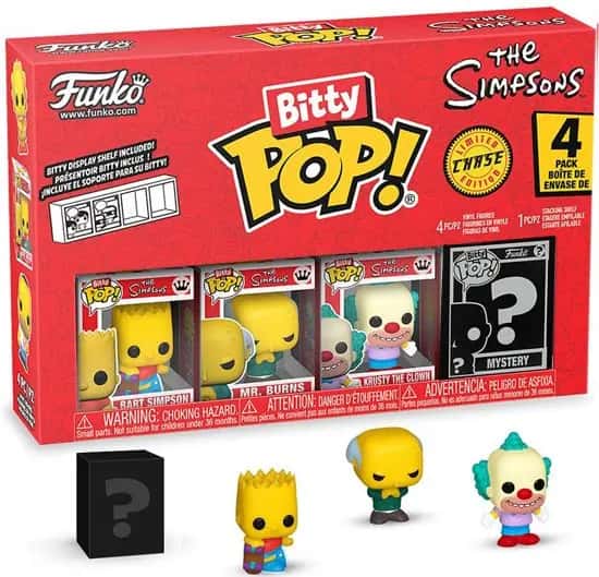 The Simpsons Funko Bitty Pop! 4-Pack: Bart Simpson / Mr. Burns / Krusty the Clown / Chase Figuur