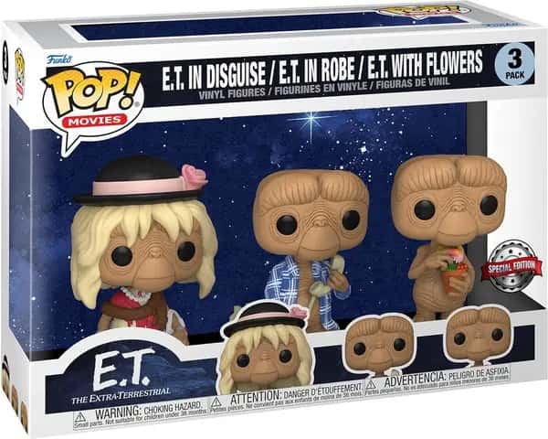 E.T. Funko Pop Vinyl: E.T. in Disguise / E.T. in Robe / E.T. with Flowers 3-Pack
