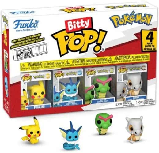 Pokémon Funko Bitty Pop! 4-Pack: Pikachu / Vaporeon / Caterpie / Cubone