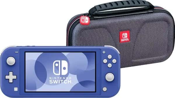 Nintendo Switch Lite Blauw + Bigben Beschermtas