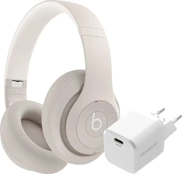 Beats Studio Pro Crème + BlueBuilt Power Delivery Oplader met Usb C Poort 20W Wit