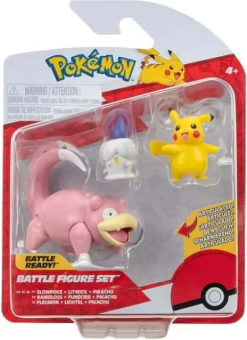 Pokemon Battle Figure Pack - Slowpoke, Litwick & Pikachu