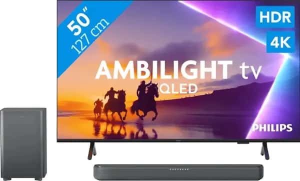 Philips Ambilight 50'' PUS8500 QLED 4K (2025) + Philips TAB5309