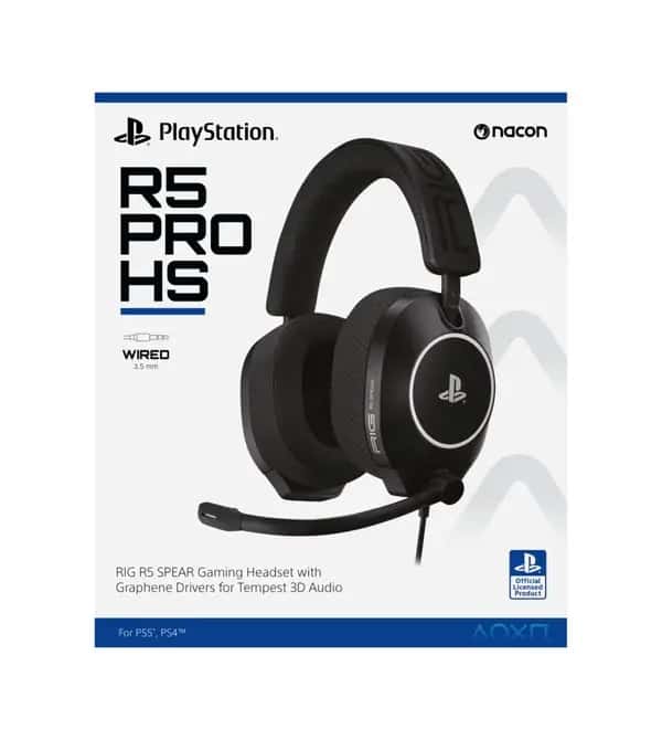 Nacon RIG R5 Pro Spear Officieel Gelicenseerde Playstation Headset – PS4 & PS5 – Zwart