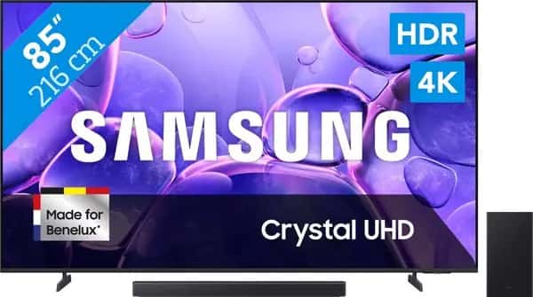 Samsung 85" Crystal UHD U8070F (2025) + Samsung HW-B450F Zwart
