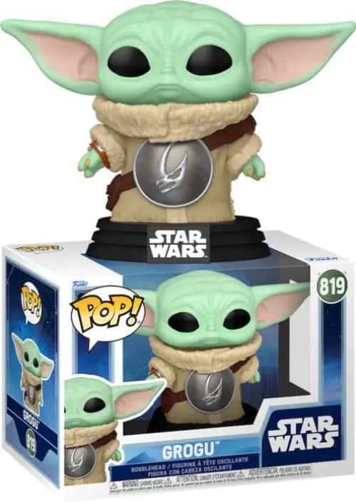 Star Wars The Mandalorian Funko Pop Vinyl: Grogu (with Crest)