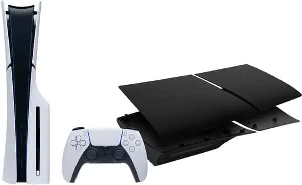 PlayStation 5 Slim Disc Edition + Covers Zwart + Extra Controller Wit + Oplaadstation