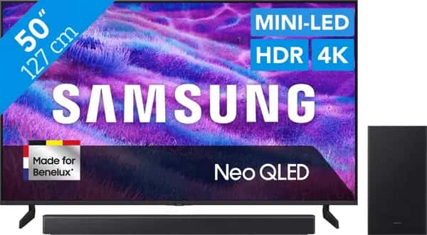 Samsung 50" Neo QLED QN82F 4K (2025) + Samsung HW-B450F Zwart