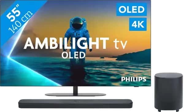 Philips Ambilight 55'' OLED810 4K (2025) + JBL Bar 500 M2 Zwart
