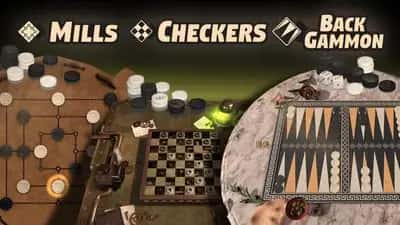 Backgammon + Checkers + Mills