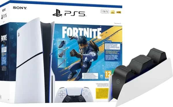 PlayStation 5 Slim Disc Edition Fortnite bundel + Oplaadstation
