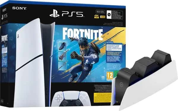 PlayStation 5 Slim Digital Edition Fortnite bundel + Oplaadstation