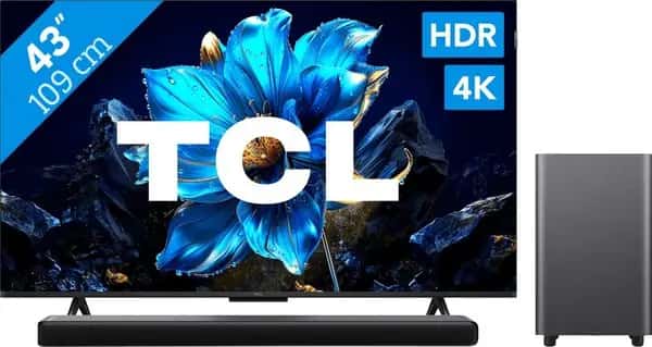 TCL 43" QLED P71K 4K (2025) + TCL S55H 2.1 Soundbar